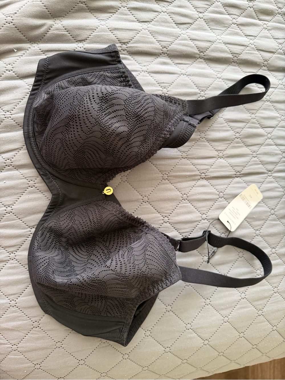 Lane Bryant Black Lace-Pattern Full Coverage Bra